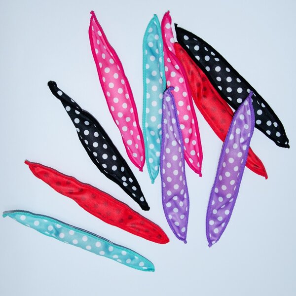 

10pcs Polka Dot Pattern Curling Tool, Multicolor