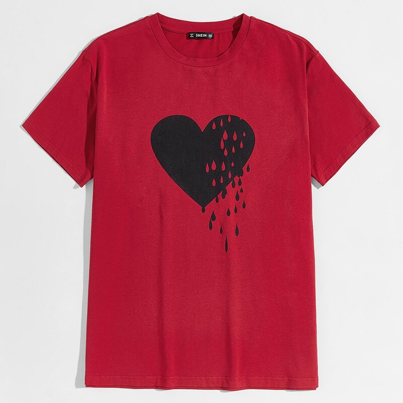 

Guys Heart Print Top, Red
