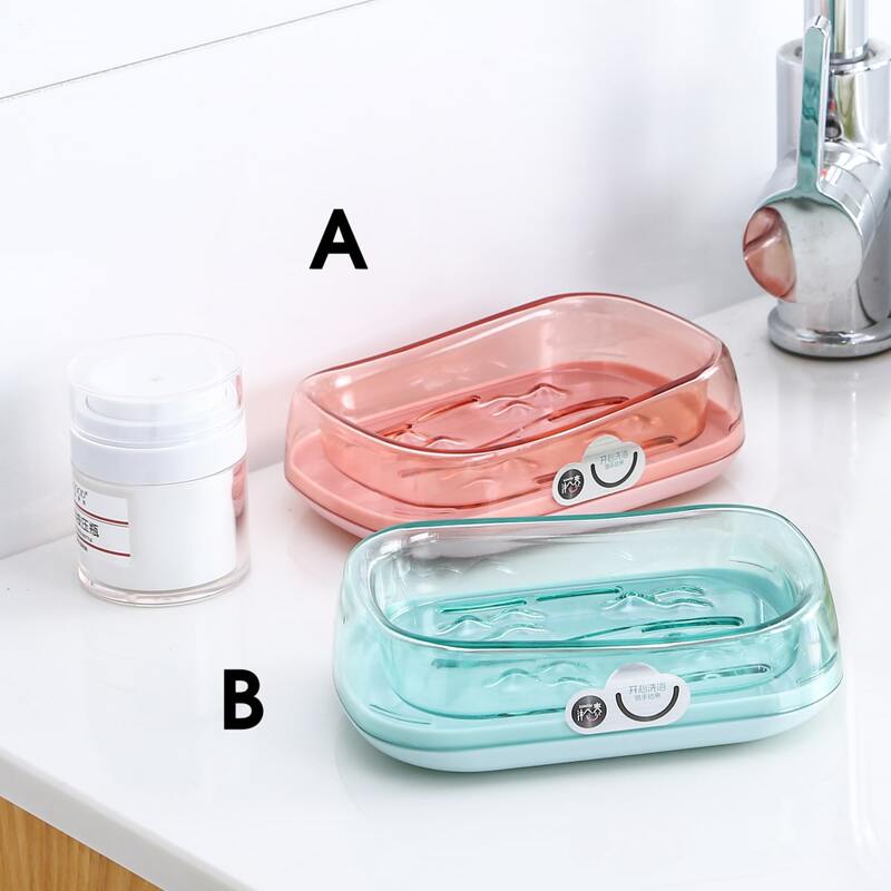 

1pc Plastic Clear Soap Box, Multicolor