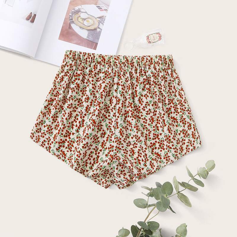 

Ditsy Floral Elastic Waist Sleep Shorts, Multicolor