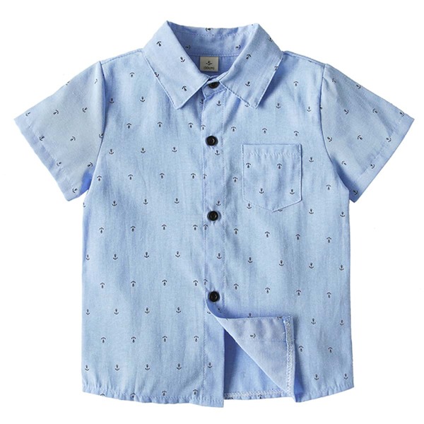 

Рубашка с пуговицами и принтом для мальчиков, Синий