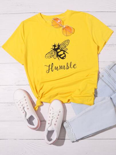 Bee & Letter Graphic Tee