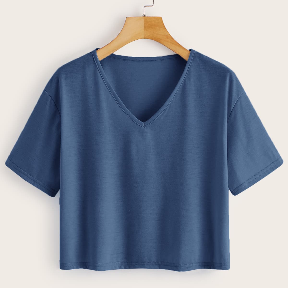 

Boxy Crop Tee, Blue