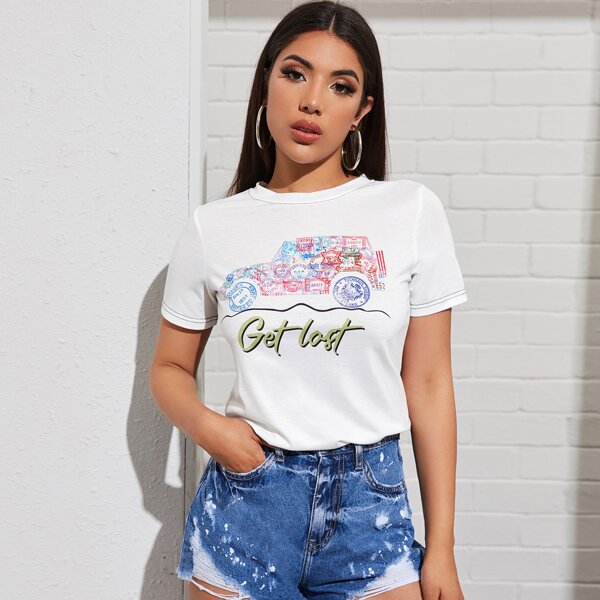 

Slogan Graphic Tee, White