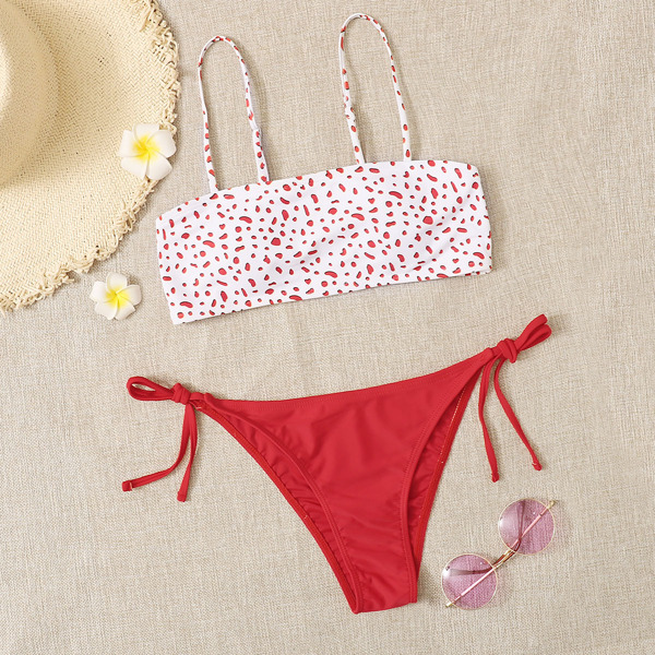 

Dalmatian Tie Side Bikini Swimsuit, Multicolor