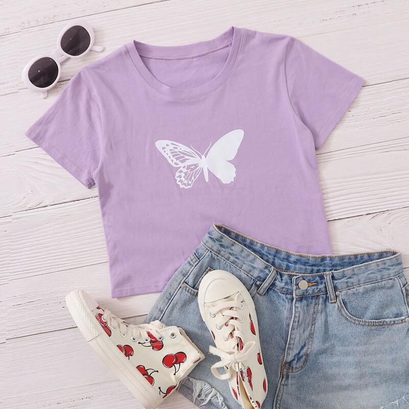 

Butterfly Graphic Purple Tee