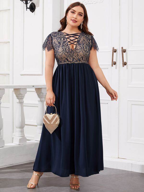 lace bodice maxi dress