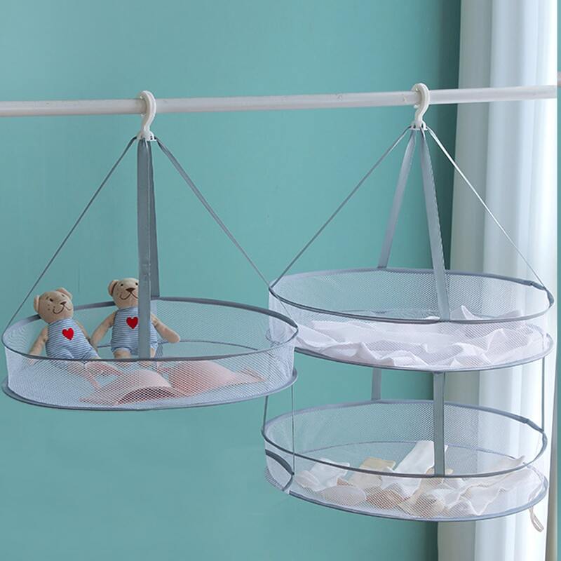 

1pc Mesh Clothes Basket, Grey
