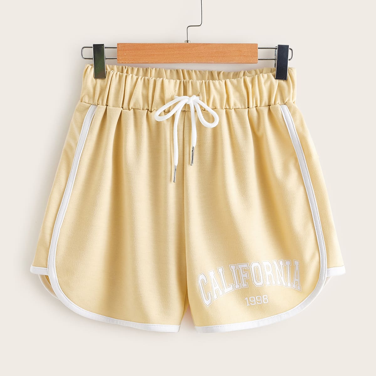 

California Graphic Dolphin Shorts, Beige