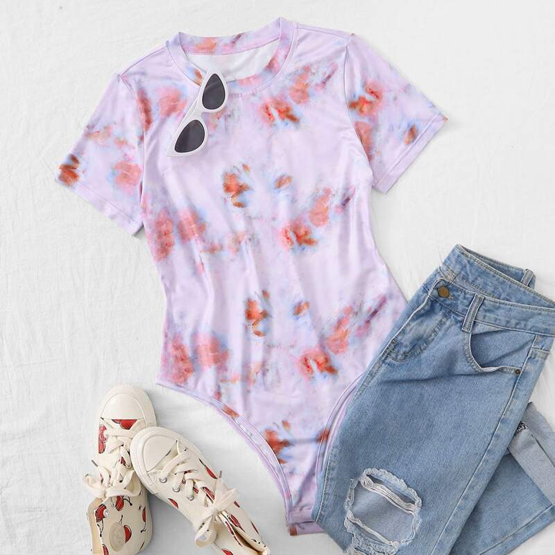 

Tie Dye Tee Bodysuit, Multicolor