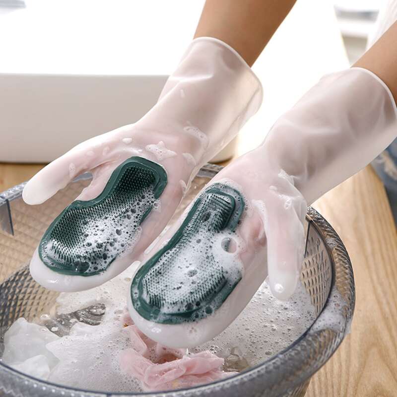 

1pair Anti-slip Random Cleaning Gloves, Multicolor