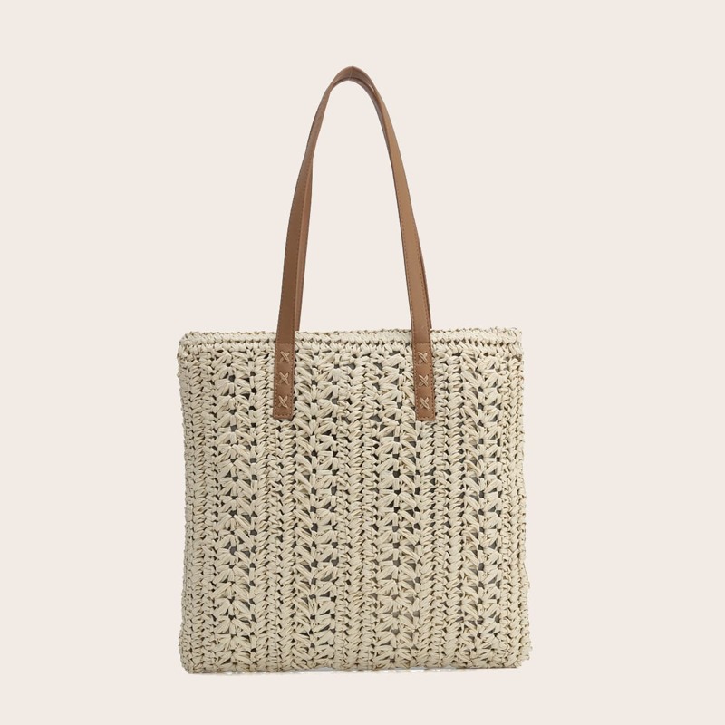 

Minimalist Braided Tote Bag, Beige