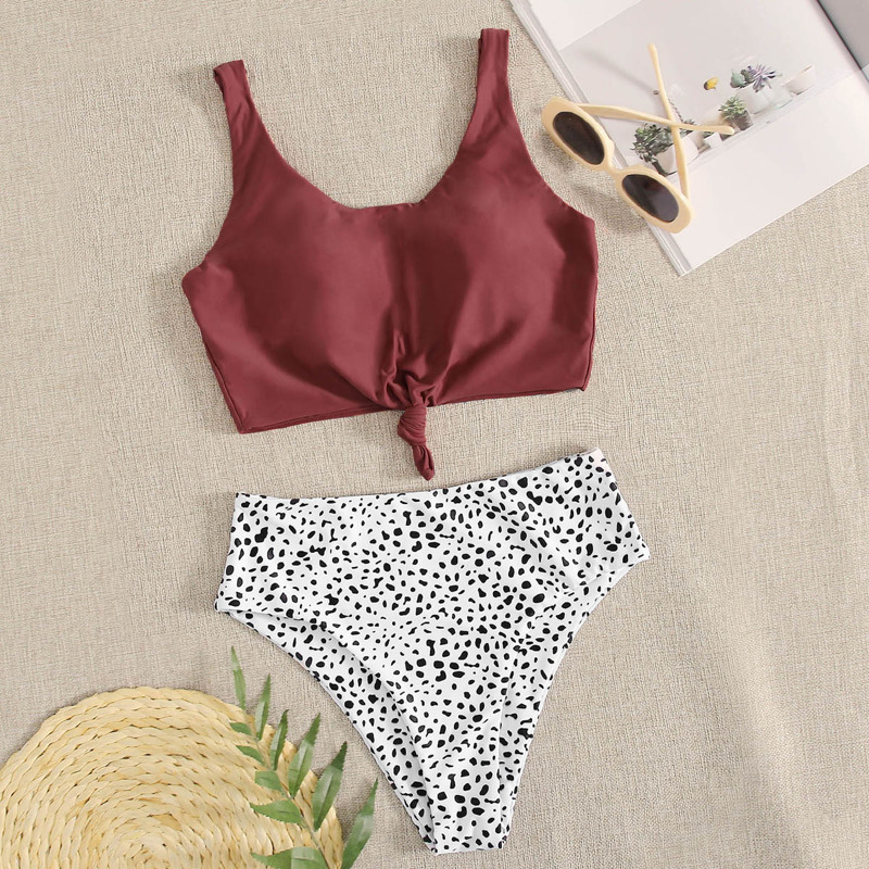 

Dalmatian High Waist Bikini Swimsuit, Multicolor