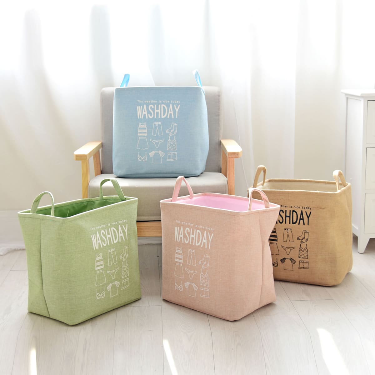 

1pc Slogan Graphic Storage Basket, Multicolor