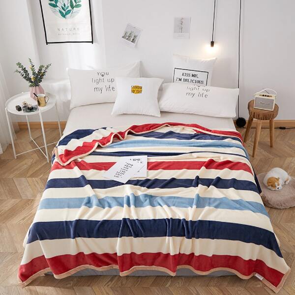 

Colorblock Striped Blanket, Multicolor