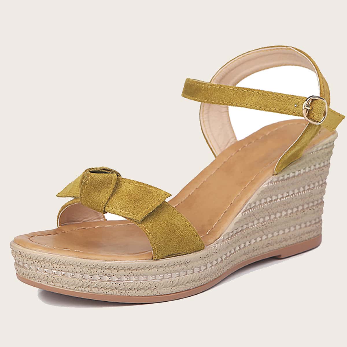 

Knot Front Ankle Strap Wedges, Yellow