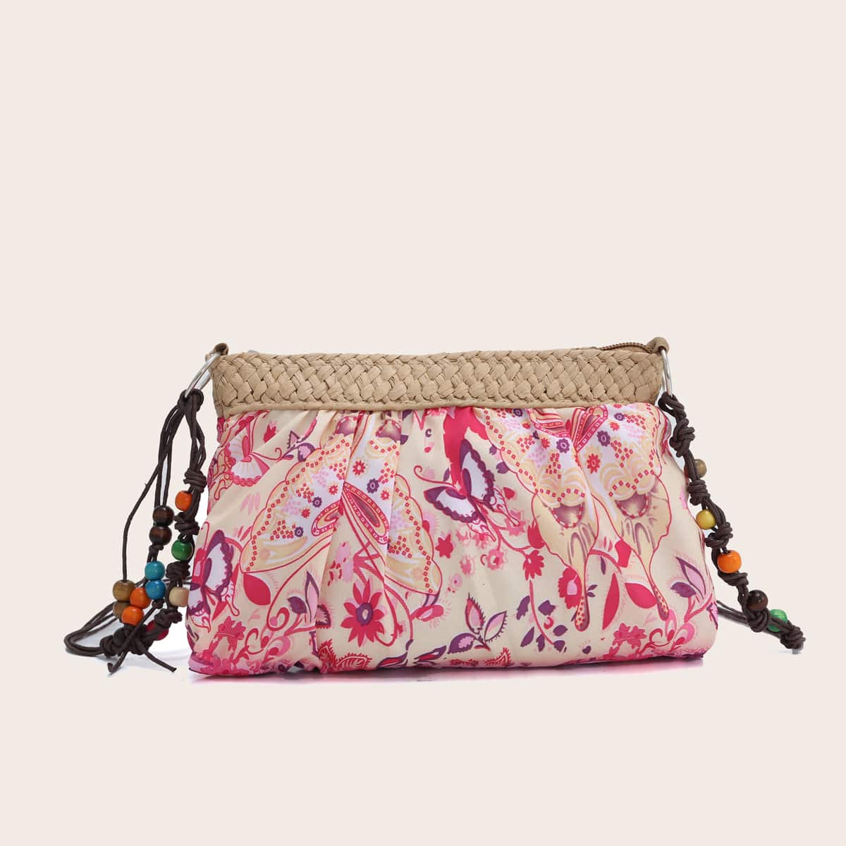 

Tribal Graphic Crossbody Bag, Pink
