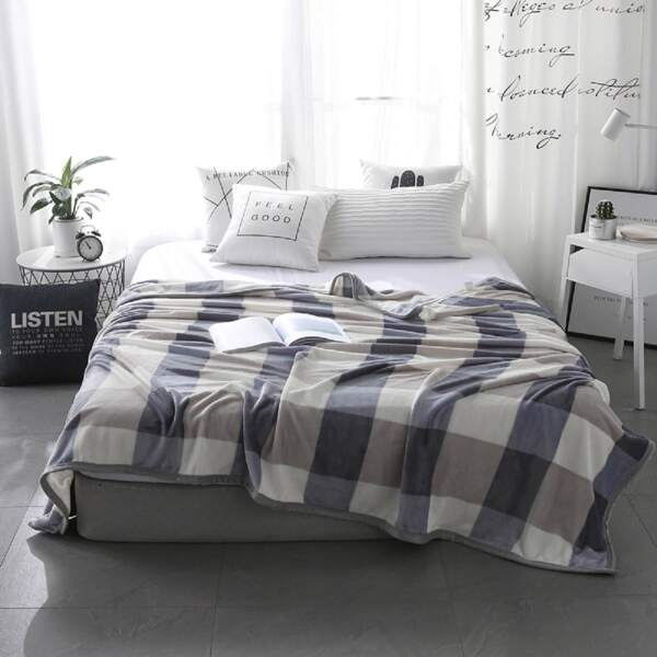 

1pc Plaid Blanket, Multicolor