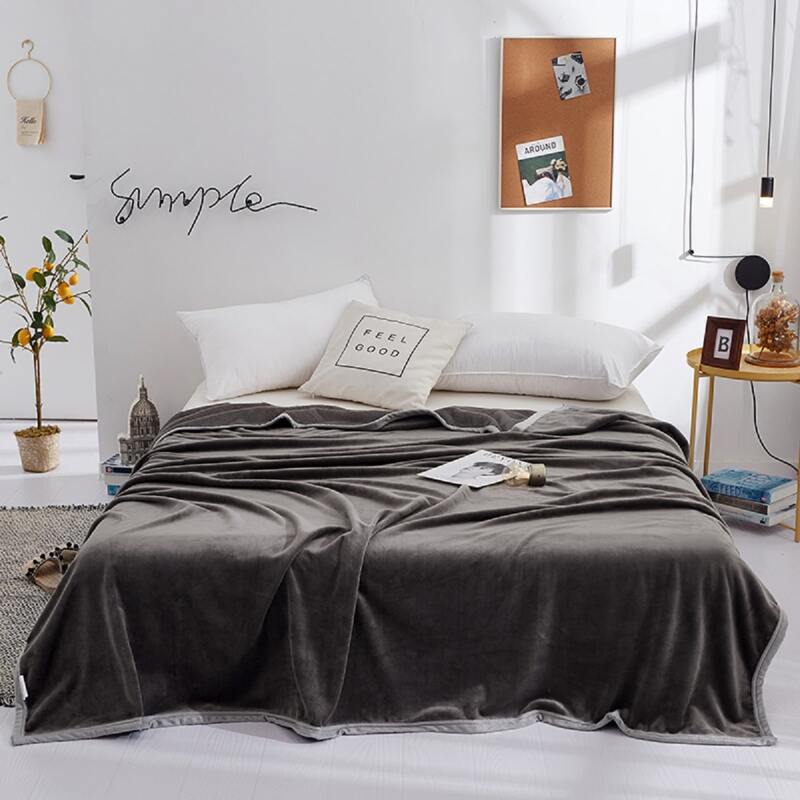 

1pc Solid Blanket, Black