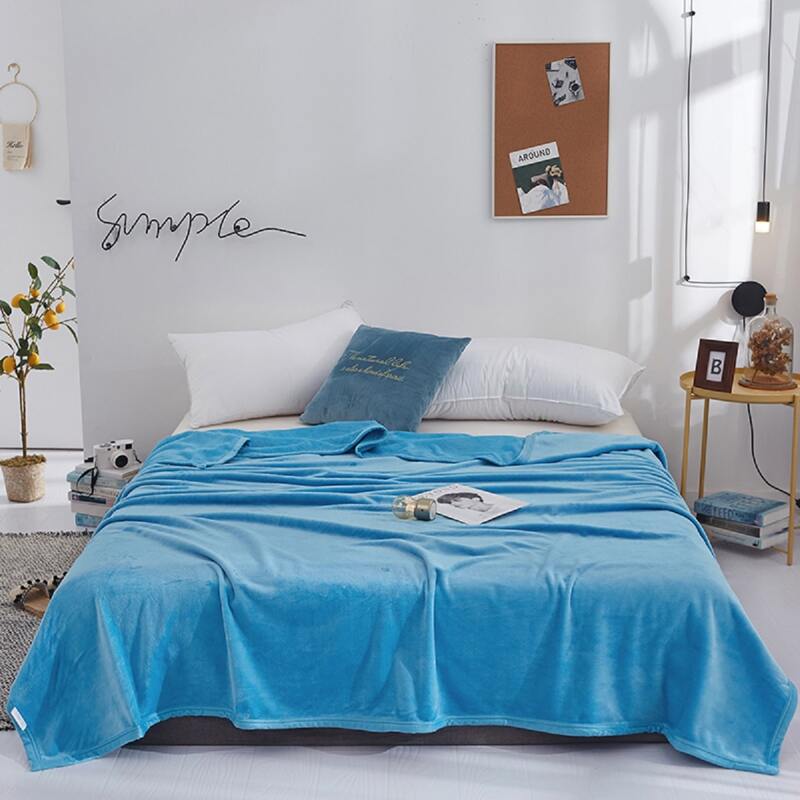 

1pc Solid Blanket, Blue