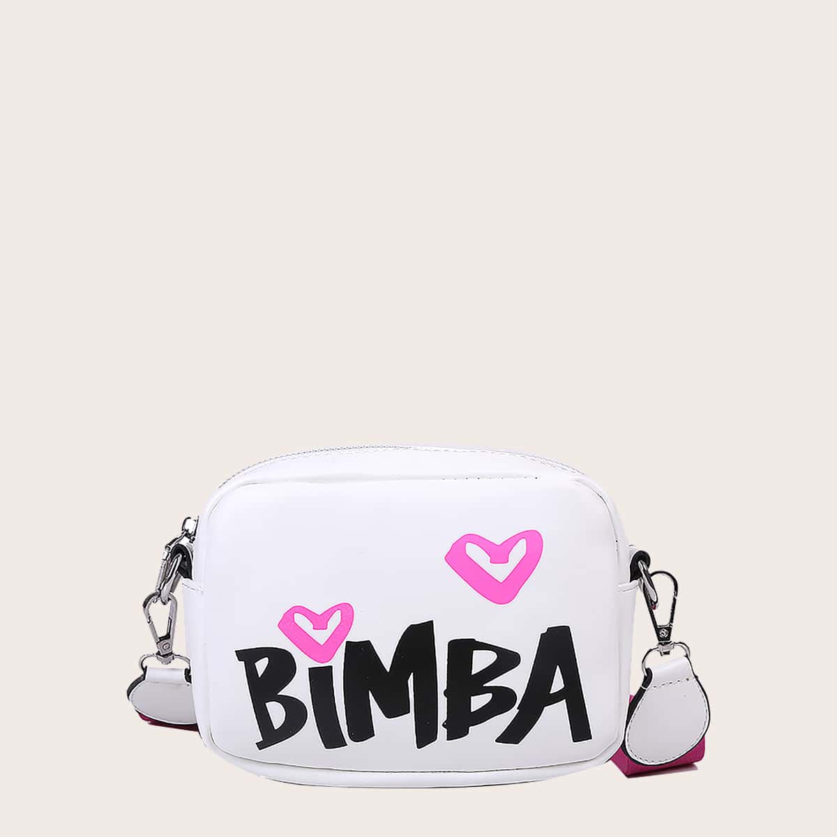 

Letter Graphic Crossbody Bag, White