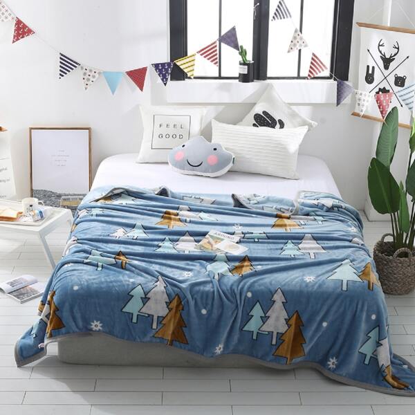 

Cartoon Graphic Blanket, Blue