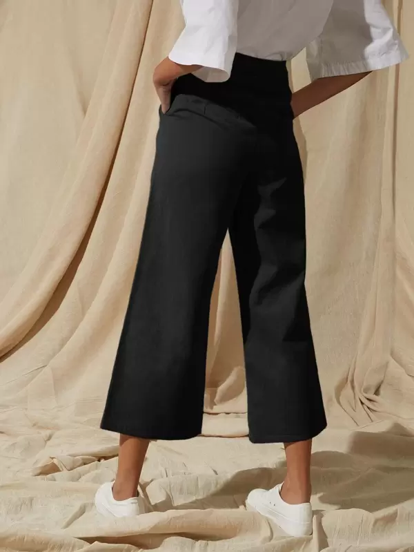 SOUTH RELAXED CROP COTTON STRAIGHT LEG CROPPED TROUSERS SIZE 8-10