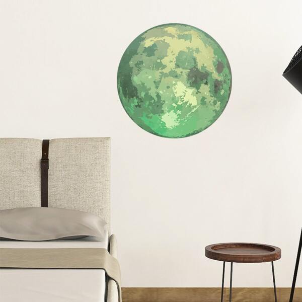 

Светящийся стикер для стены в форме луны, Зелёные