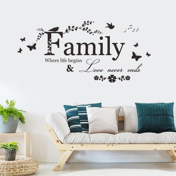 

Slogan Graphic Wall Sticker, Black