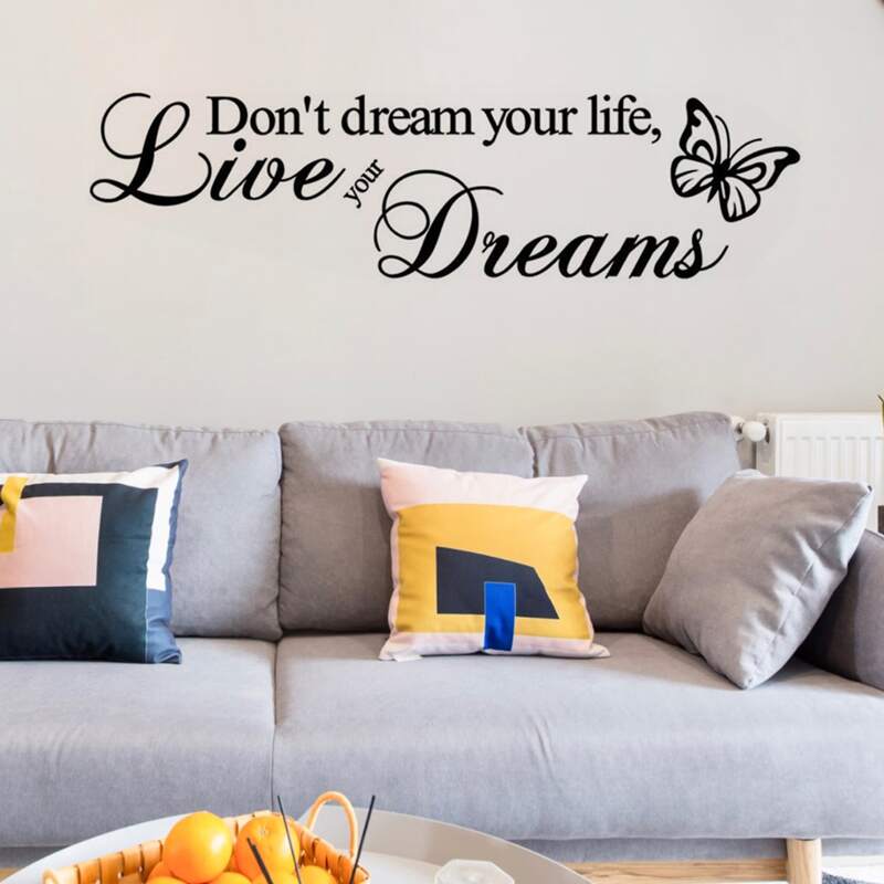 

Slogan Graphic Wall Sticker, Black