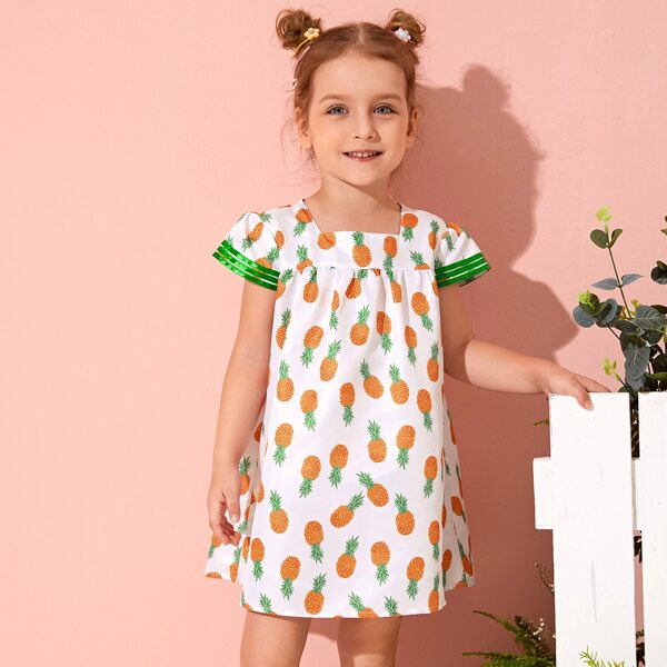 

Toddler Girls Allover Pineapple Print Dress, Multicolor