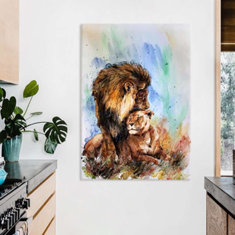 

1pc Lion Wall Painting Without Frame, Multicolor