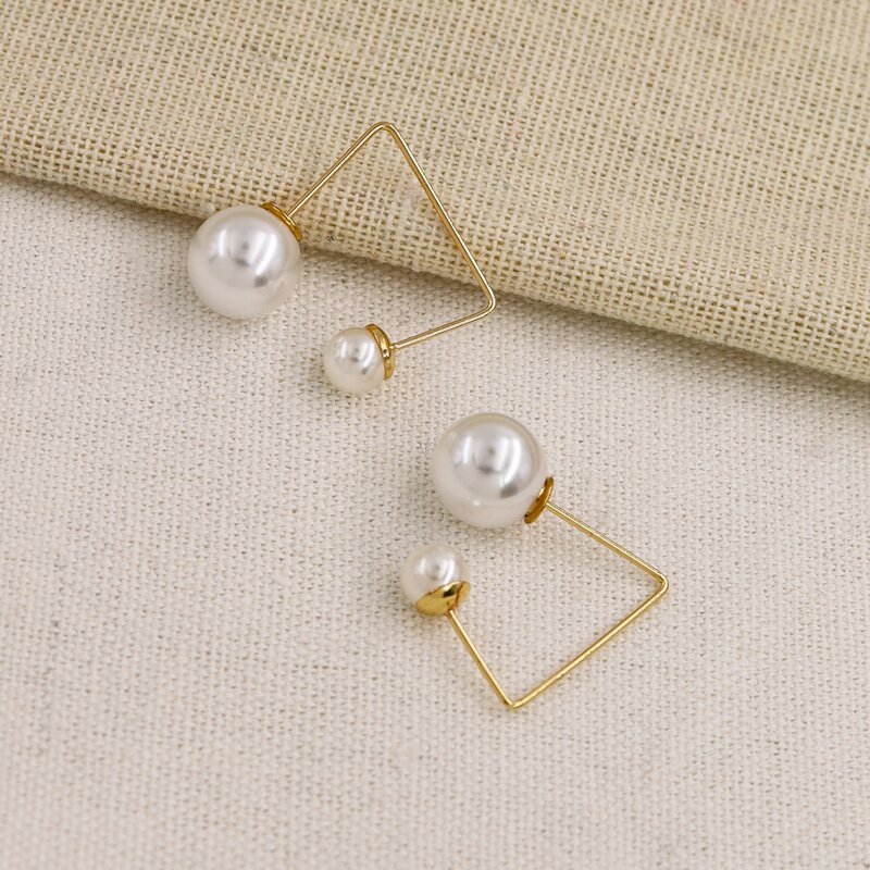 

Faux Pearl Earrings, White