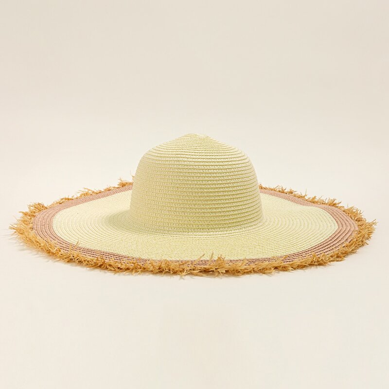 

Wide Brim Straw Hat, Beige