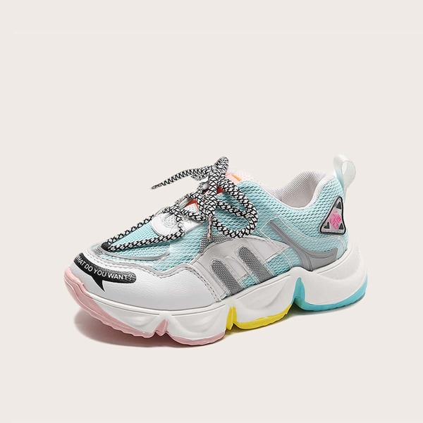 

Girls Lace-up Front Color-block Sneakers, Multicolor