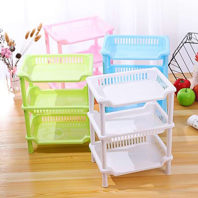 

1pc Three-layer Storage Rack, Multicolor
