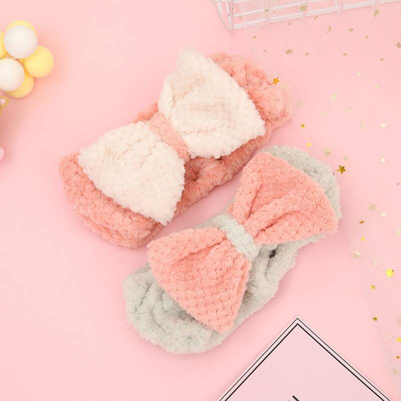

1pc Bow Decor Bath Headband, Multicolor