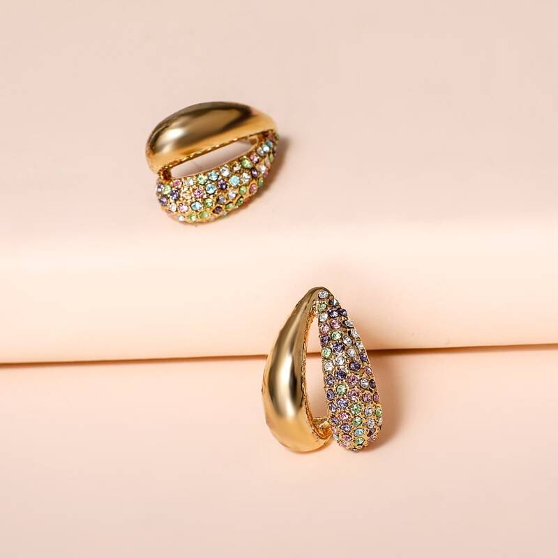 

Rhinestone Stud Earrings, Multicolor