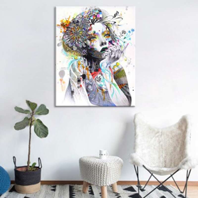 

1pc Figure Wall Painting Without Frame, Multicolor