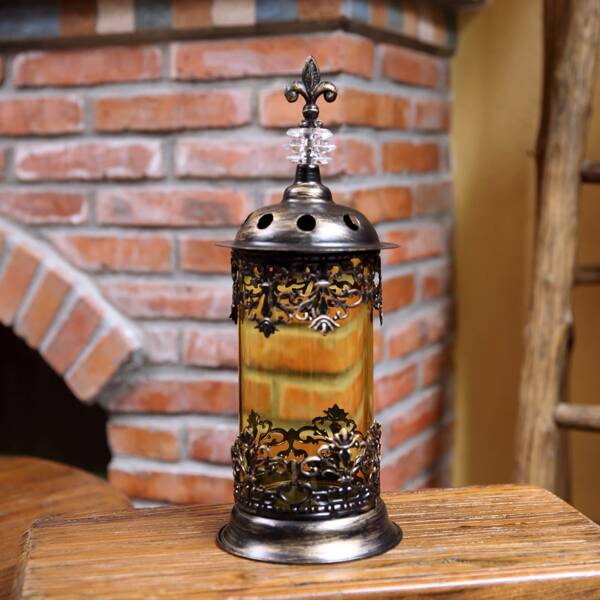 

1pc Vintage Metal Candle Cover, Black