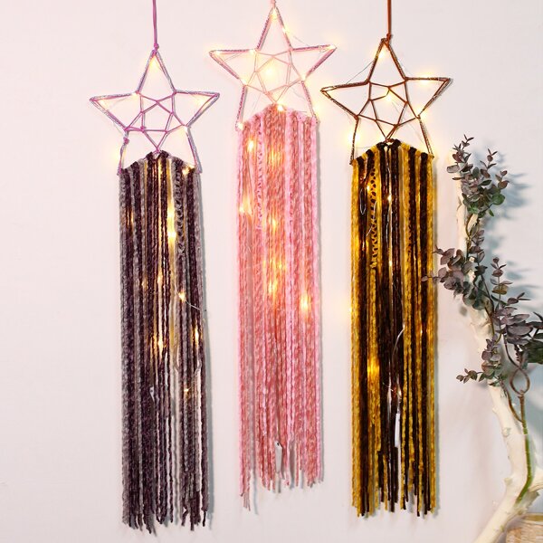

1pc Star Dreamcatcher Wall Lamp, Multicolor
