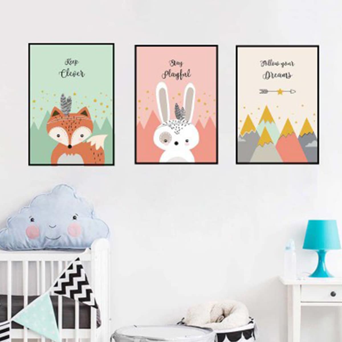

1pc Cartoon Wall Painting Without Frame, Multicolor