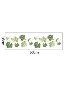 1pc Leaf Pattern Wall Sticker, Self Adhesive Vine Wall Art Decal For Home Decor, Stickers, Wall Decal, Vinyl Decal For Home Decorations, Spring Decoration Items Refresh Your Home, Festival Decoration Stickers Gifts Birthday Graduation Kitchen Decor - Green - View 2
