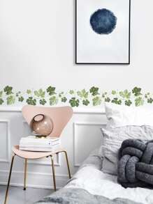 1pc Leaf Pattern Wall Sticker, Self Adhesive Vine Wall Art Decal For Home Decor, Stickers, Wall Decal, Vinyl Decal For Home Decorations, Spring Decoration Items Refresh Your Home, Festival Decoration Stickers Gifts Birthday Graduation Kitchen Decor - Green - View 3