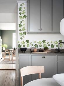 1pc Leaf Pattern Wall Sticker, Self Adhesive Vine Wall Art Decal For Home Decor, Stickers, Wall Decal, Vinyl Decal For Home Decorations, Spring Decoration Items Refresh Your Home, Festival Decoration Stickers Gifts Birthday Graduation Kitchen Decor - Green - View 4