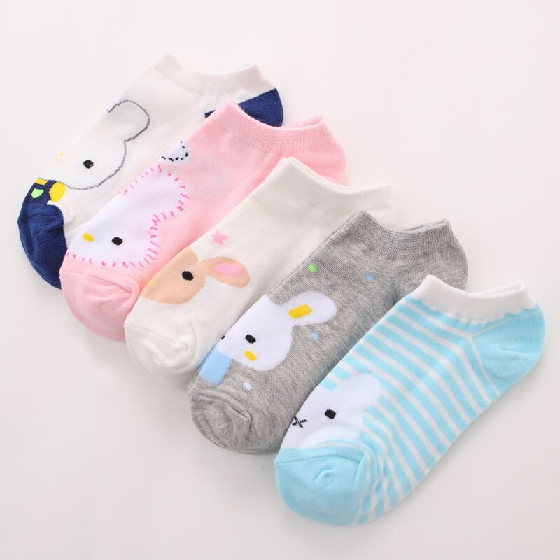 

5pairs Rabbit Pattern Socks, Multicolor