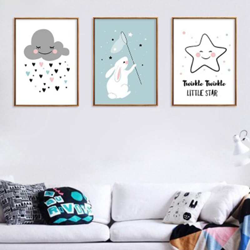 

1pc Cartoon Wall Painting Without Frame, Multicolor