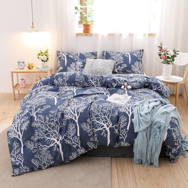 

Tree Print Bedding Set Without Filler, Multicolor