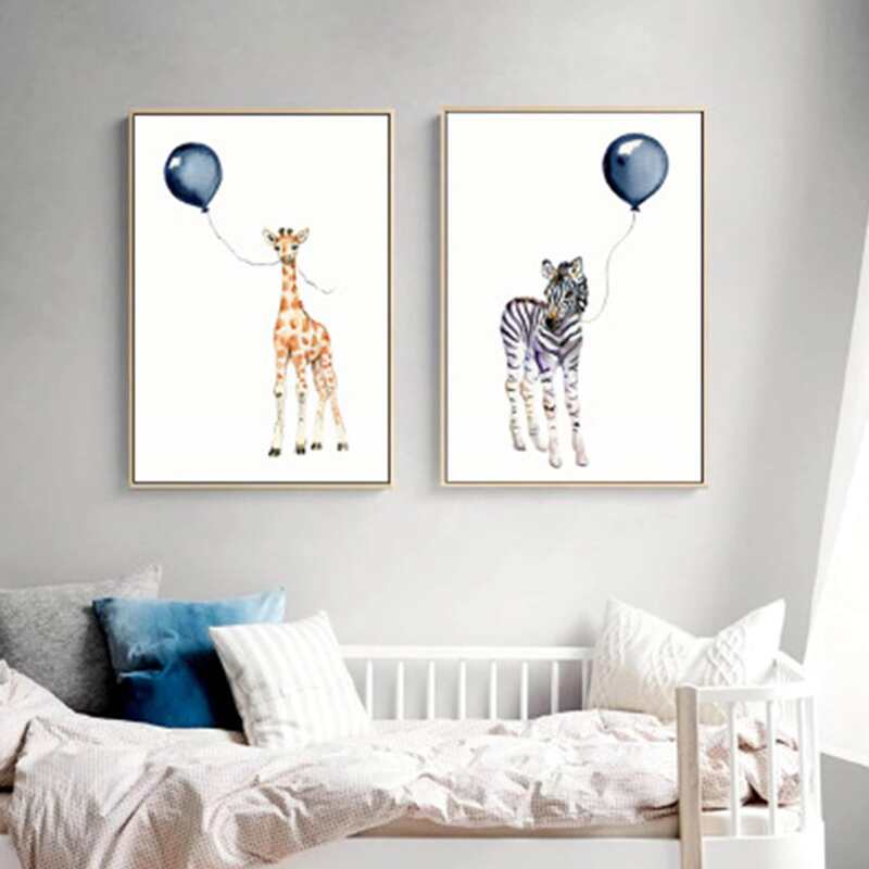 

1pc Animal Wall Painting Without Frame, Multicolor