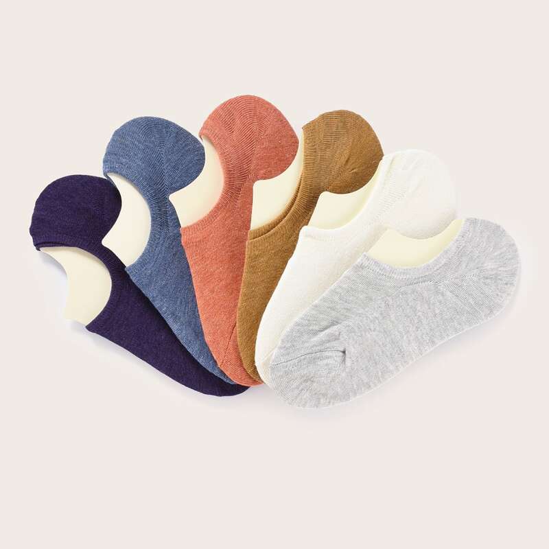 

6pairs Simple Ankle Socks, Multicolor